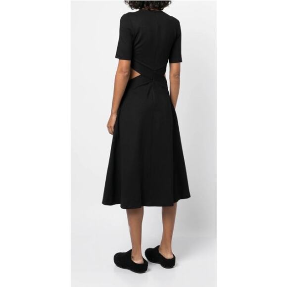 Rosetta Getty Cutout Stretch Jersey Midi Dress In Black - Picture 12 of 16